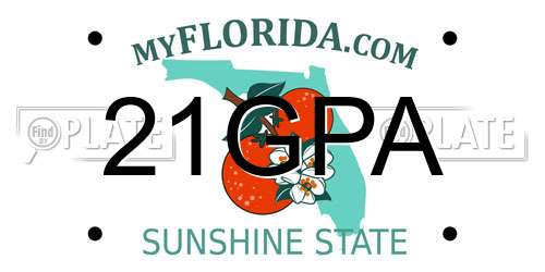 21GPA Florida License Plate