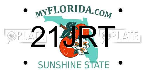 21JRT Florida License Plate