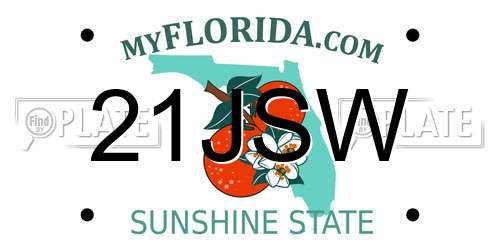 21JSW Florida License Plate
