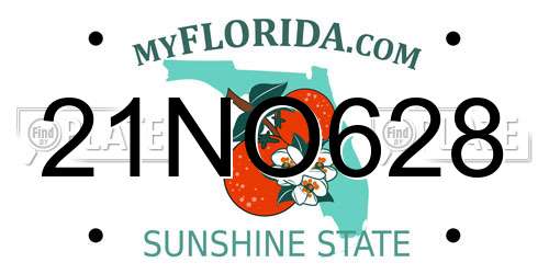 21NO628 Florida License Plate