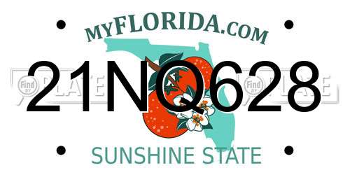 21NQ628 Florida License Plate