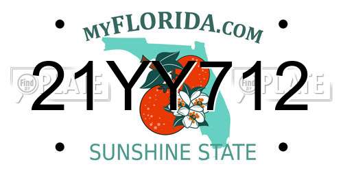 21YY712 Florida License Plate