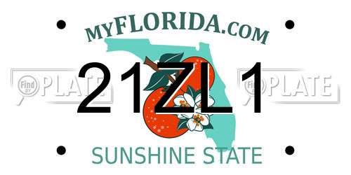 21ZL1 Florida License Plate