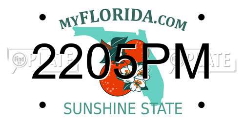2205PM Florida License Plate