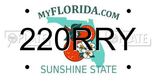 220RRY Florida License Plate