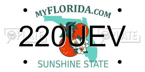 220UEV Florida License Plate