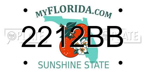 2212BB Florida License Plate
