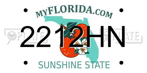 2212HN Florida License Plate
