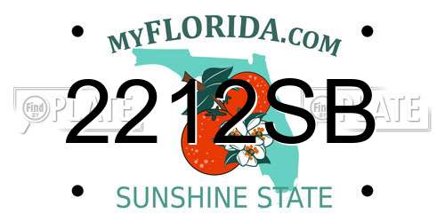2212SB Florida License Plate