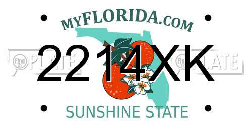 2214XK Florida License Plate