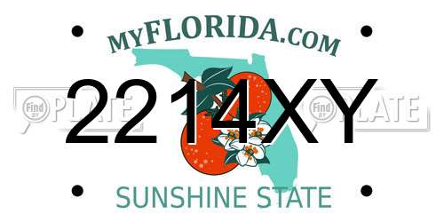 2214XY Florida License Plate