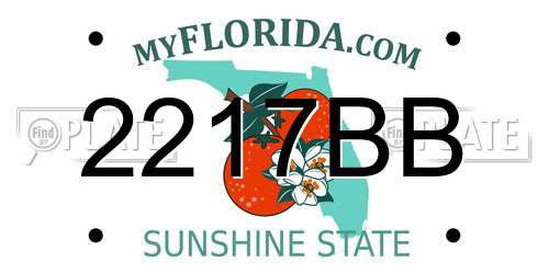 2217BB Florida License Plate