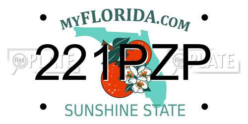221PZP Florida License Plate