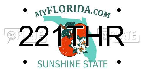 221THR Florida License Plate