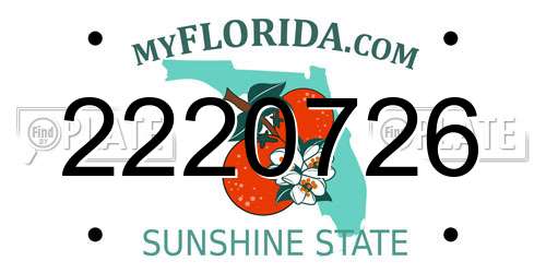 2220726 Florida License Plate