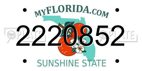 2220852 Florida License Plate