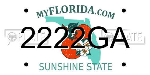 2222GA Florida License Plate