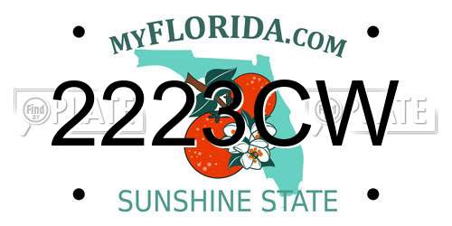 2223CW Florida License Plate