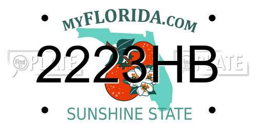 2223HB Florida License Plate