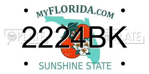 2224BK Florida License Plate