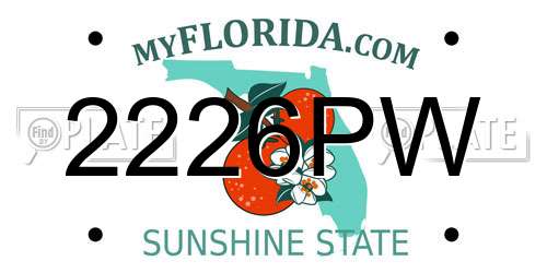 2226PW Florida License Plate