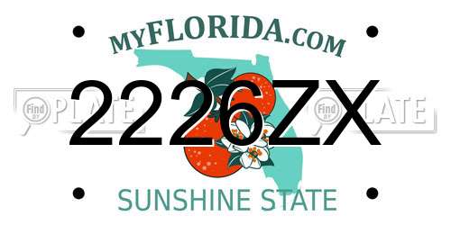 2226ZX Florida License Plate
