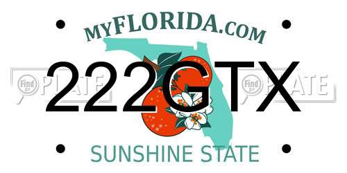 222GTX Florida License Plate