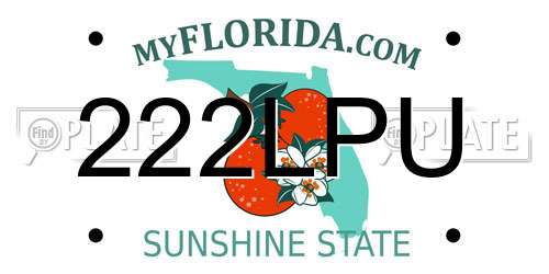 222LPU Florida License Plate
