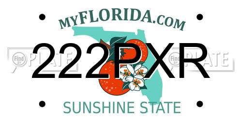 222PXR Florida License Plate