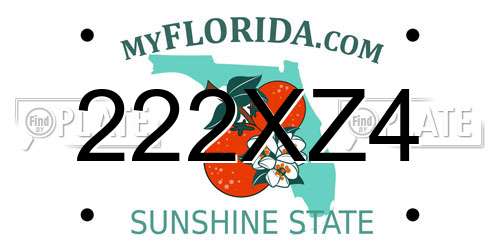 222XZ4 Florida License Plate