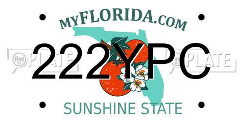 222YPC Florida License Plate