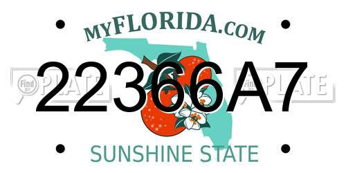 22366A7 Florida License Plate