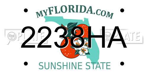 2238HA Florida License Plate