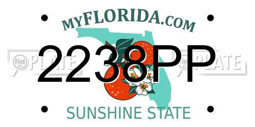 2238PP Florida License Plate