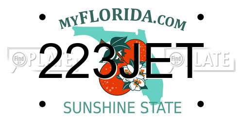 223JET Florida License Plate