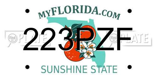223PZF Florida License Plate