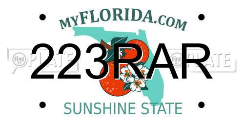 223RAR Florida License Plate