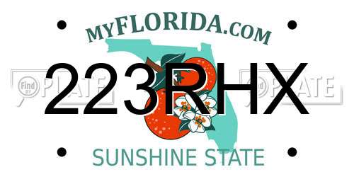223RHX Florida License Plate