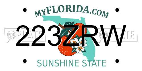 223ZRW Florida License Plate