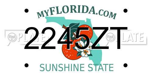 2245ZT Florida License Plate