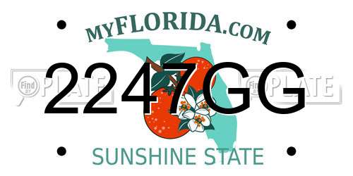 2247GG Florida License Plate