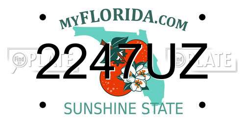 2247UZ Florida License Plate