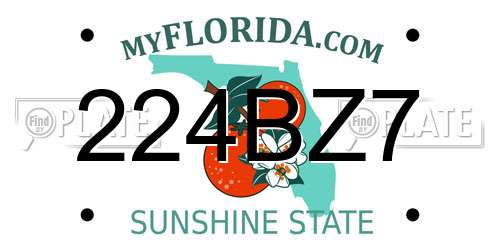 224BZ7 Florida License Plate