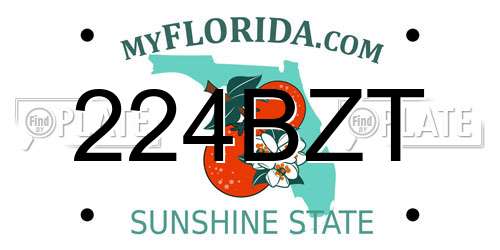 224BZT Florida License Plate