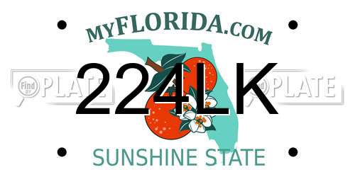 224LK Florida License Plate