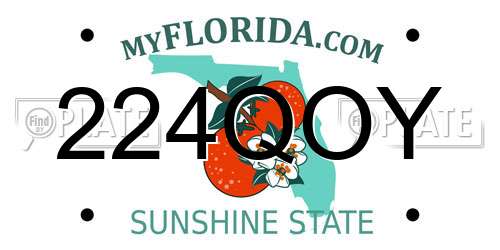 224QOY Florida License Plate