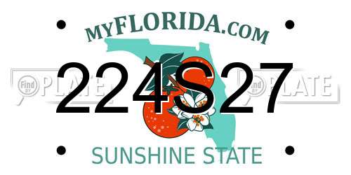 224S27 Florida License Plate
