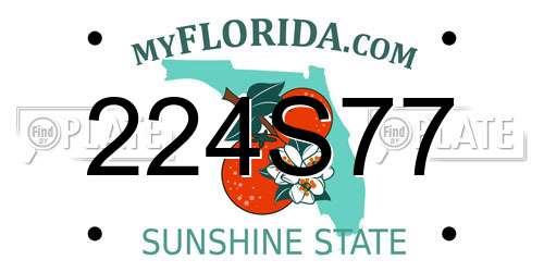 224S77 Florida License Plate