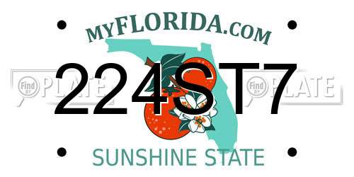 224ST7 Florida License Plate