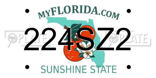 224SZ2 Florida License Plate
